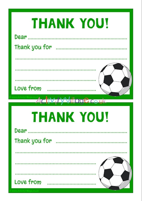 Football thank you cards