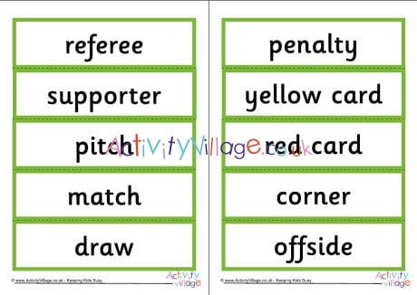 Football word cards