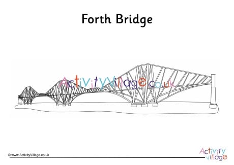 Forth Bridge Colouring Page