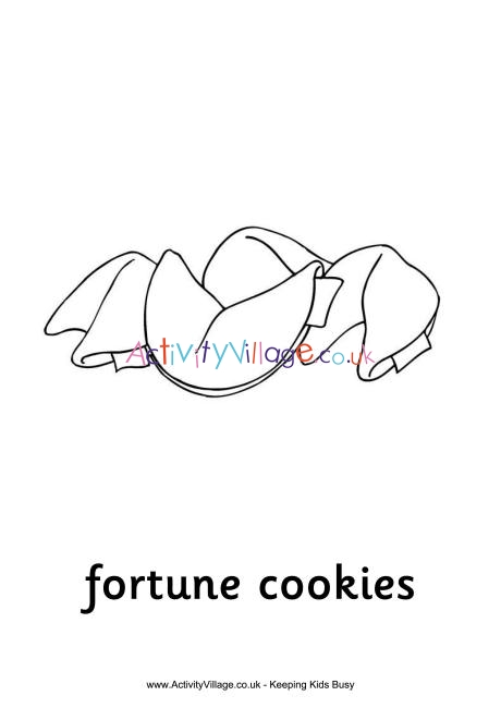 Fortune cookies colouring page