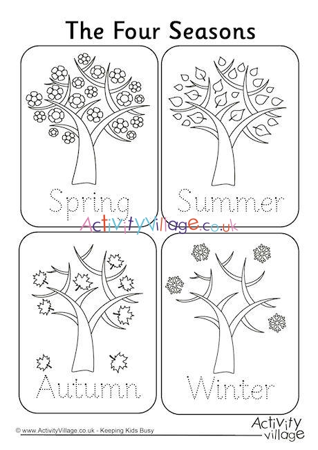 Four seasons handwriting worksheet