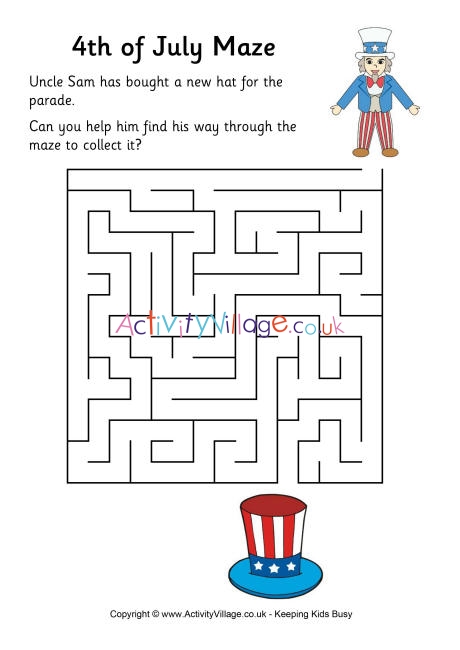 Fourth of July maze - easy