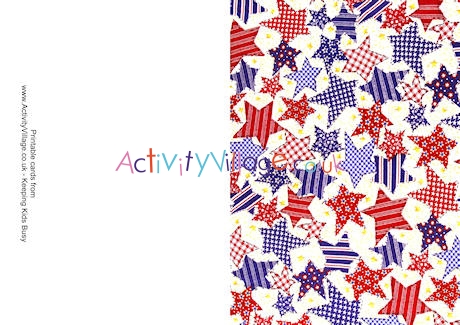 4th of July patchwork star card