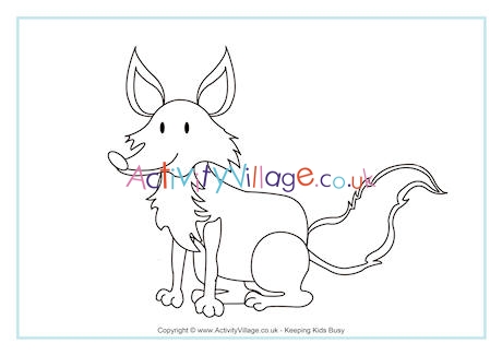 Fox colouring page 2