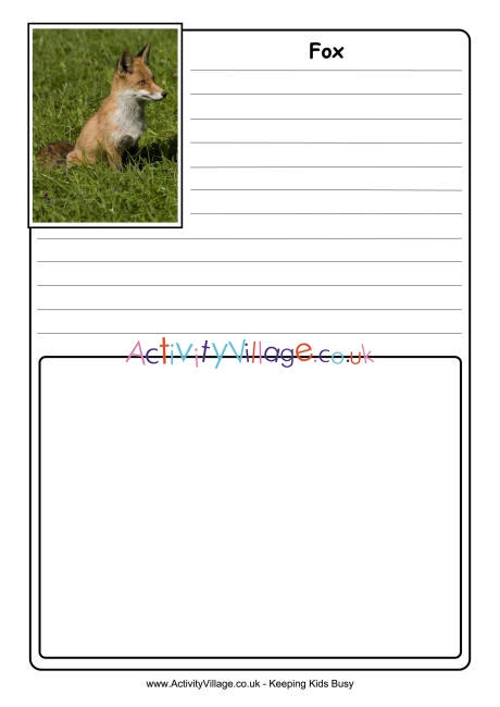 Fox notebooking page