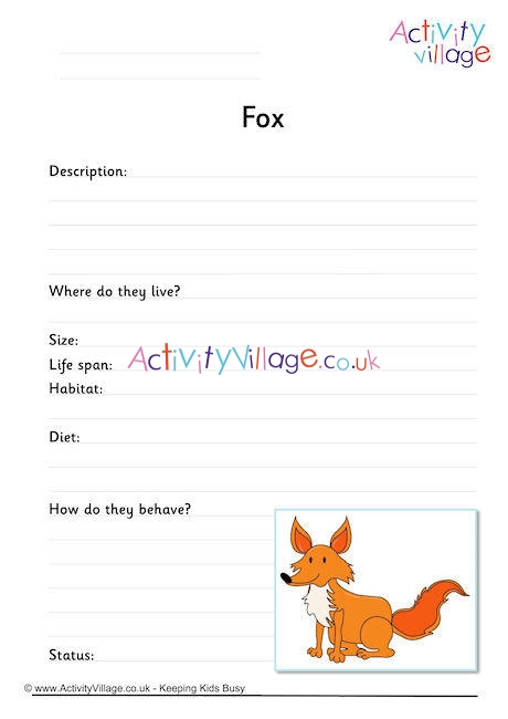 Fox Worksheet