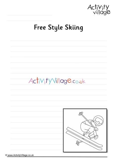 Free Style Skiing Writing Page