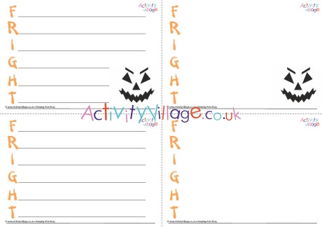 Fright Acrostic Poem Printable