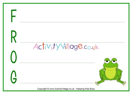 Frog acrostic poem printables