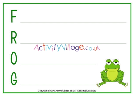 frog poem acrostic printables worksheets frogs activity printable activities puzzles blank village explore activityvillage