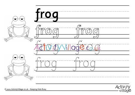 Frog handwriting worksheet