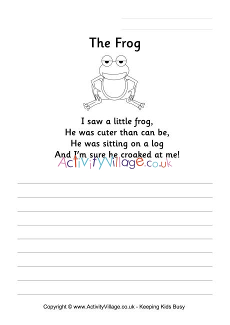 frog poem starter