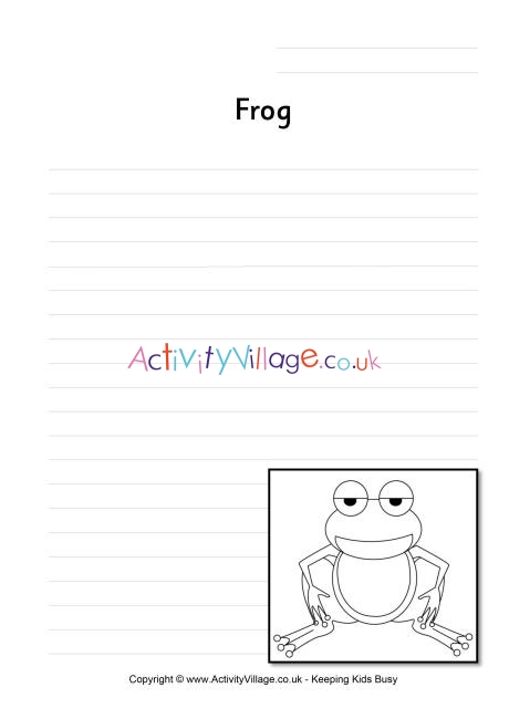 frog writing page