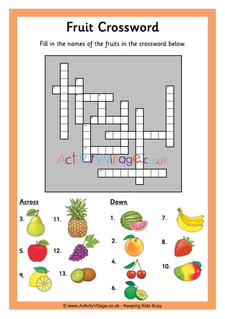 Fruit crossword