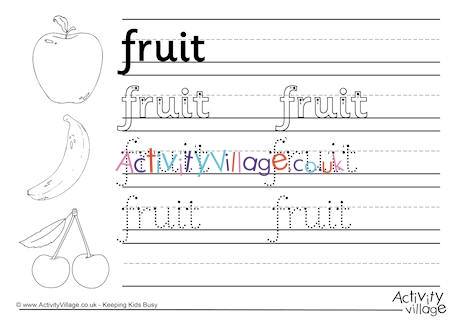 Fruit Handwriting Worksheet