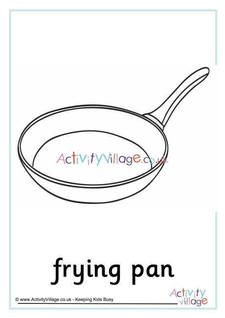 Frying pan colouring page