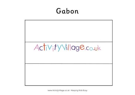 Gabon Flag Colouring Page