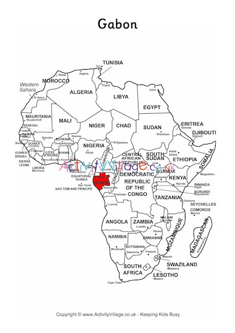 Gabon on Map of Africa