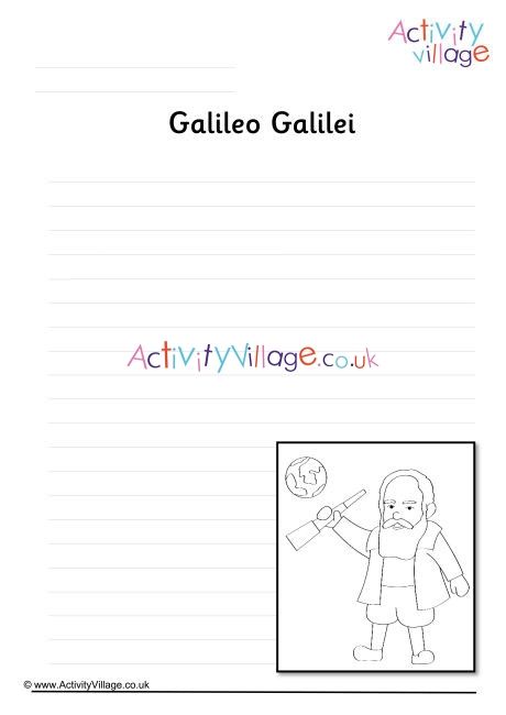 Galileo Galilei Writing Page