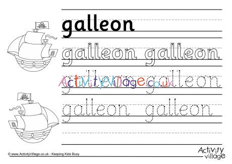 Galleon Handwriting Worksheet