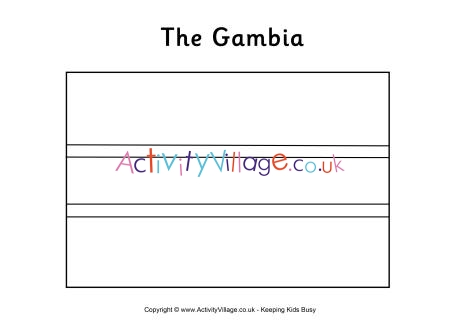 Gambia flag colouring page