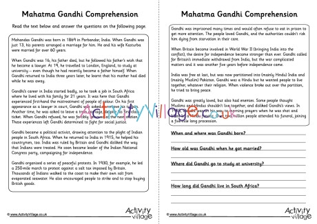 Gandhi Comprehension