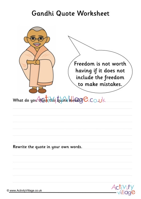 Gandhi Quote Worksheet 2