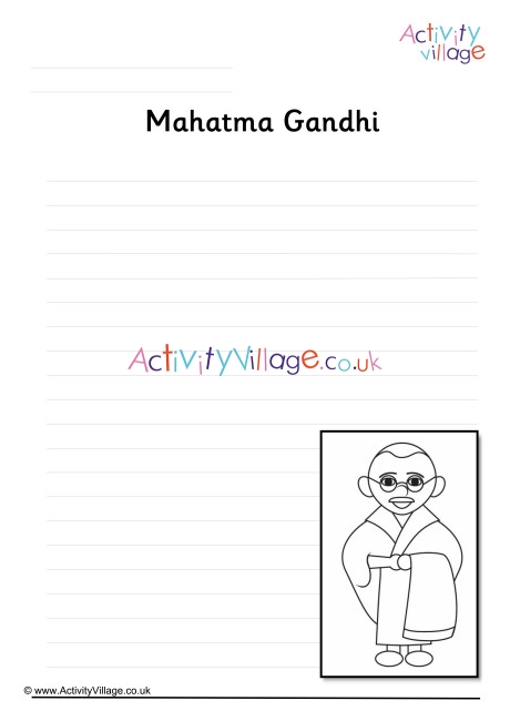 Gandhi Writing Page