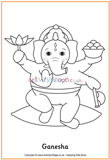 Ganesha colouring page