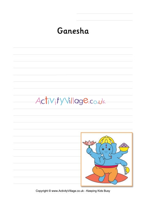 Ganesha writing page
