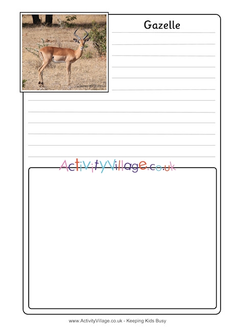 Gazelle Notebooking Page