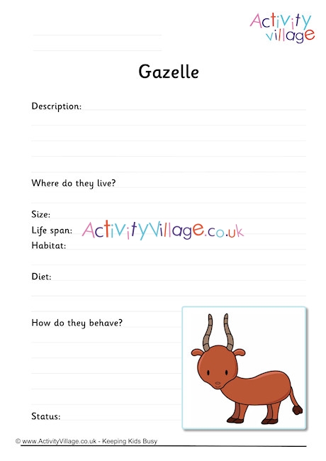 Gazelle Worksheet