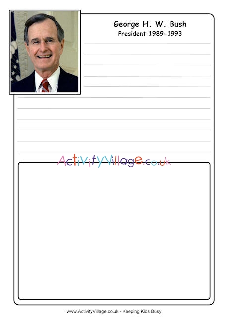George Bush notebooking page