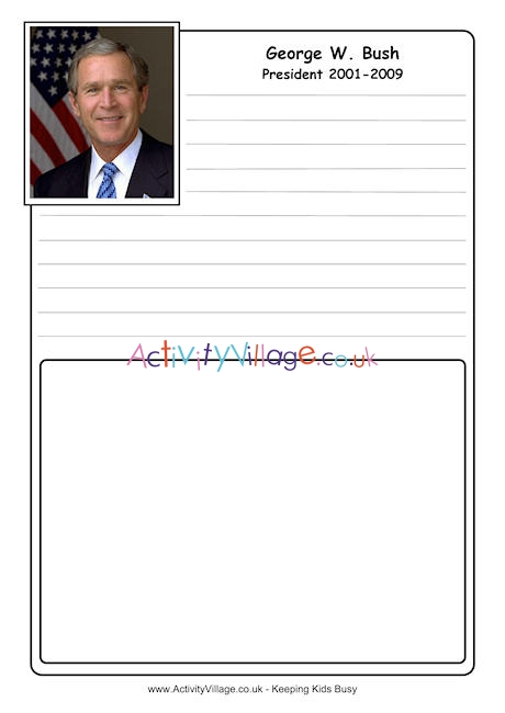  George W Bush notebooking page
