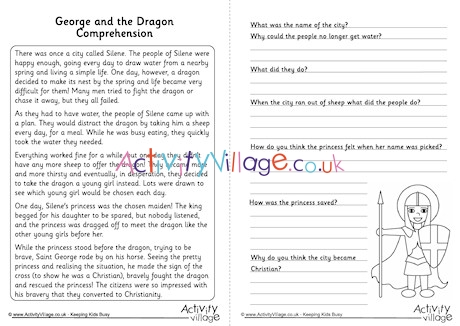 George and the Dragon Comprehension