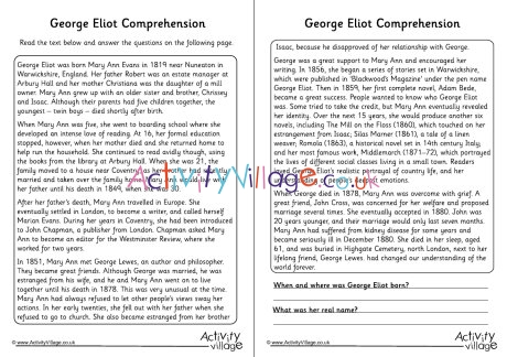 George Eliot Comprehension