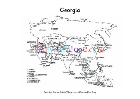 Georgia On Map Of Asia