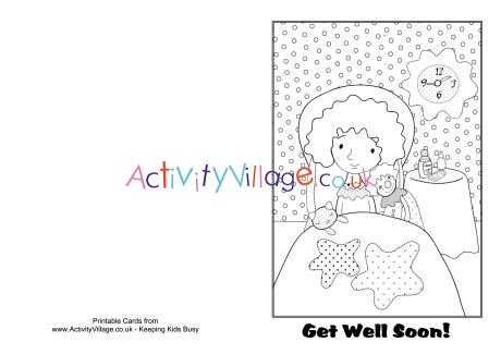 Get well soon colouring card 1