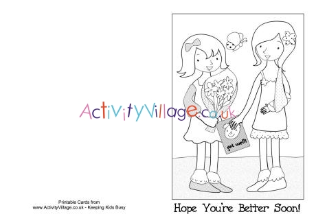 Get well soon colouring card 2