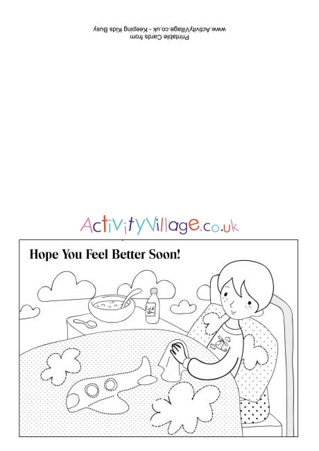 Get well soon colouring card 4