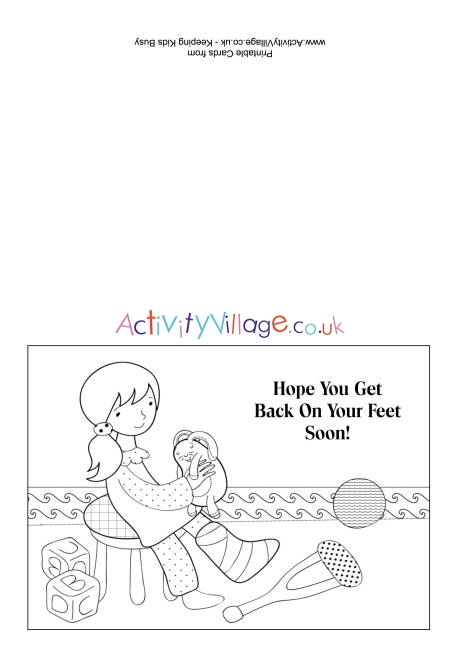 Get well soon colouring card 6