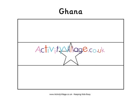 Ghana flag colouring page