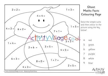 Ghost Maths Facts Colouring Page