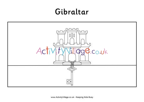 Gibraltar flag colouring page