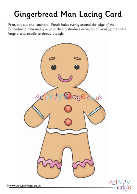 Gingerbread Man Lacing Card