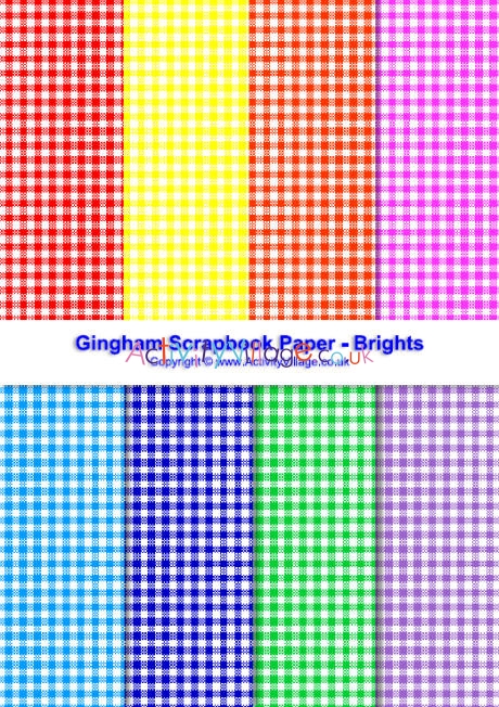 Gingham scrapbook paper - bright collection