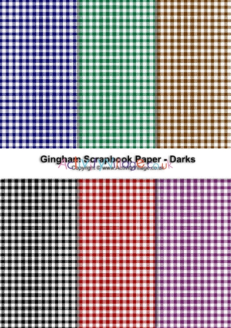 Gingham scrapbook paper - dark collection