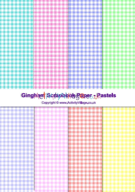 Gingham scrapbook paper - pastel collection