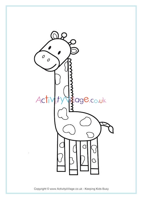 Giraffe Colouring Page 2