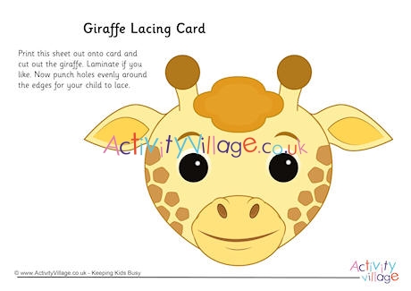Giraffe Lacing Card
